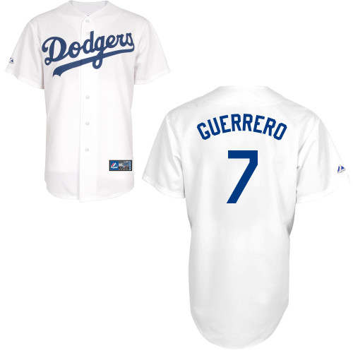Alex Guerrero #7 MLB Jersey-L A Dodgers Men's Authentic Home White Baseball Jersey